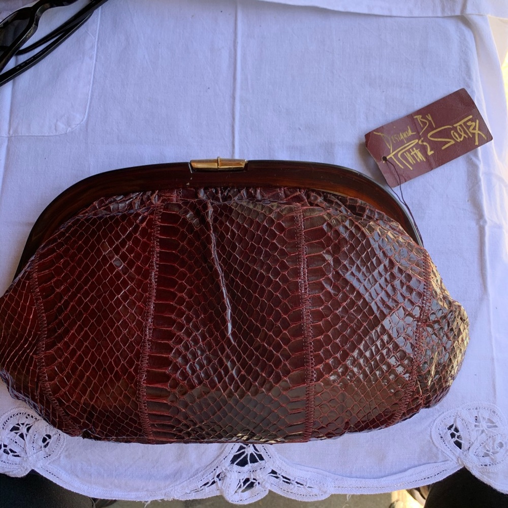 Vintage Ruth Saltz snake hand purse